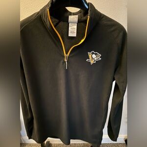 NWT NHL Pittsburgh Penguins hockey black men’s Quarterzip sweatshirt sz medium